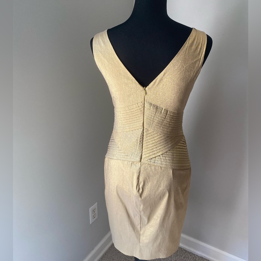 Nicole Miller Gold Ruched Backless Dress - Picture 3 of 7